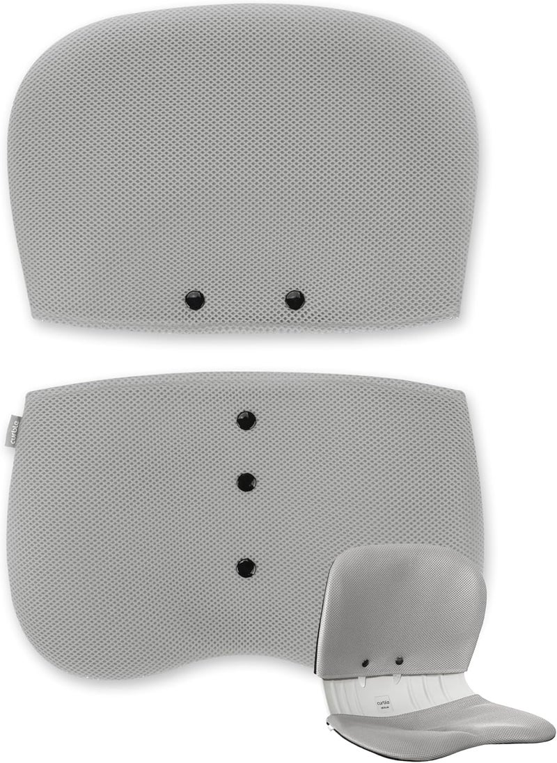 curble Wider Cover, Detachable Cover for Teenager Chair, Ergonomic Chair Back Support and Lumbar Support (Cover Grey) - Image 1